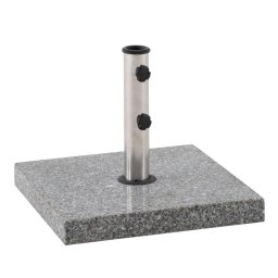 Suport umbrela terasa, granit/otel, 45 x 45 cm, H 36 cm, 30 kg, gri