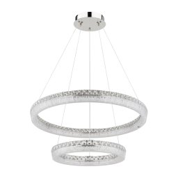 Globo 67387-72 - Lustră LED dimmabilă suspendată pe cablu LAUREL 72W/230V, sticlă transparentă + telecomandă