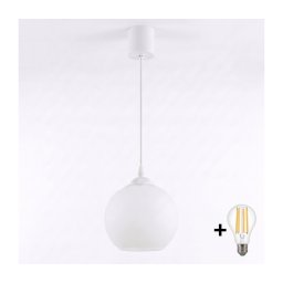 Brilagi - Lampă suspendată LED pe cablu RETRO GLASS 1xE27/60W/230V Ø 15 cm cupru/alb
