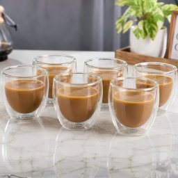 Set 6 Pahare Cafea cu Pereti Dubli 150 ml