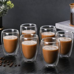 Set 6 Pahare Cafea cu Pereti Dubli 450 ml