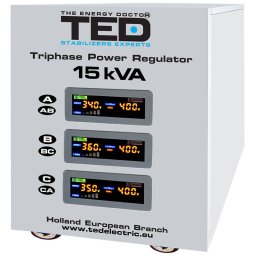 Stabilizator de Tensiune Automat Trifazat Ted Electric TED-SVC15000 15000VA / 12000W Alb