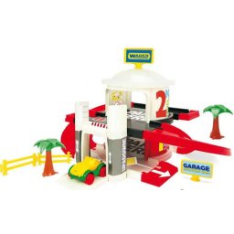 Garaj de jucarie Wader Garage with a lift - 2 levels, 2 nivele, lift, include masinuta