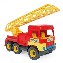 Masinuta Wader Middle Truck Fire Engine, Plastic durabil, Scara extensibila, Recomandat 3+ ani