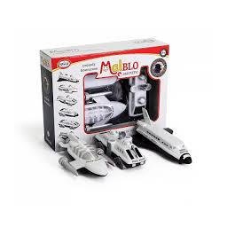 Jucarie modulara Malik MalBlo Magnetic Space Vehicles, sistem magnetic, 9 piese, vehicule spatiale
