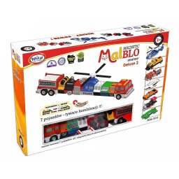 Jucarie Malik Malblo Magnetic vehicles deluxe 2, 21 piese, peste 1000 combinatii