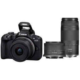 Camera foto Canon EOS R50 + RF-S, 18-45mm + RF, 75-300mm, 24,2 MP, Negru