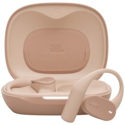 Casti Open-Ear JBL Sense Lite, True Wireless, Bluetooth, 4 microfoane, Multipoint, Autonomie 32 ore, IP54, Bej