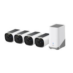 Kit supraveghere video eufyCam E40, 2K HD, Incarcare solara, MaxColour Vision, Homebase 3 + 4 camere video
