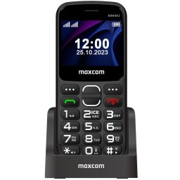 Telefon mobil MM443 Light Comfort, 4G, 2.31", Buton SOS, Taste mari retroiluminate, Stand incarcare cu port USB Type-C, Negru