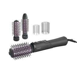 Perie rotativa Philips Seria 700 BHA715/00, 1000W, 2 viteze, 3 trepte temperatura, Invelis ceramic, Gri inchis-Violet