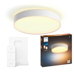 Plafoniera LED inteligenta Philips Hue Enrave, Bluetooth, 33.5W, 4300 lm, 42.5cm, Intrerupator cu variator inclus, clasa energetica F, Alb