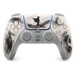 Controller Wireless Sony DualSense Ghost of Yotei Black Limited Edition pentru PlayStation 5,Alb-Negru