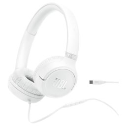 Casti Stereo JBL Tune 530C, Cu fir, On-ear, Microfon, USB-C, Alb