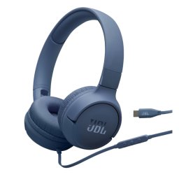 Casti On-ear, JBL Tune 520C, Microfon, USB-C, Albastru