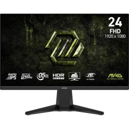 Monitor Gaming MSI MAG 245F X24, 23.8 inch, Ful HD, Rapid IPS, 240Hz, 0.5ms, AMD FreeSync™ Premium, HDR Ready, AI Crosshair, AI Vision, Eye Care, 2x HDMI, DisplayPort, Negru