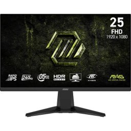 Monitor Gaming MSI MAG 255F X24, 24.5 inch, Full HD, Rapid IPS, 240Hz, 0.5ms, Adaptive-Sync, HDR Ready, AI Crosshair, AI Vision, Anti-Flicker, DisplayPort, HDMI, Negru