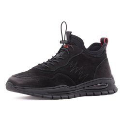 Pantofi barbati casual din piele naturala nabuc, Otter 1CJ30010A 01-2, negru