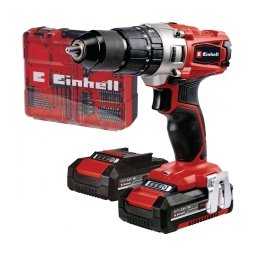 Einhell - TE-CD 18/2 Li-i +64 PXC - Masina de gaurit si insurubat cu percutie cu 2 acumulatori si incarcator, Li-Ion, 18 V, 2 Ah, 44 Nm, led iluminare, valiza plastic, accesorii