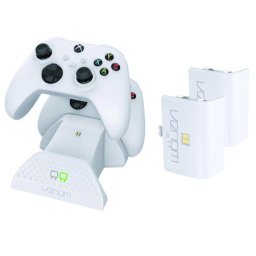 Set statie dubla de incarcare / 2 Baterii reincarcabile, Venom, VS2871, Compatibilitate Xbox One, Xbox Seriile S & X, 850 mAh, Alb