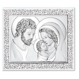 Icoana cu Sfanta Familie 25x20 cm Foita de Argint