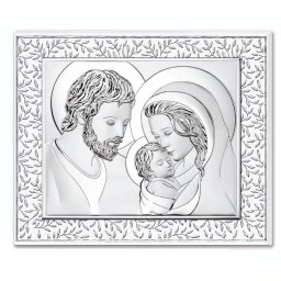 Icoana Sfanta Familie 25x20 cm cu Foita de Argint