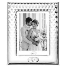 Rama Foto Argint Casatorie 13x18 cm cu Verighete
