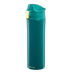 Cana termos 420ml cu buton de siguranta, verde, Royal