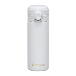 Cana termos 350ml, buton de siguranta, gri, Alice
