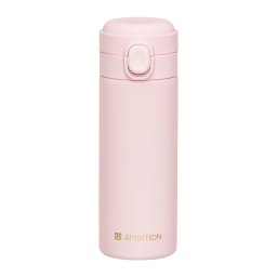 Cana termos 350ml, buton de siguranta, roz, Alice