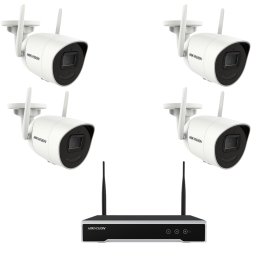 Sistem de Supraveghere Wireless cu 4 Camere Hikvision de 4MP, 30m IR, lentila 2.8mm, NVR 4 canale