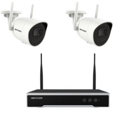 Sistem de Supraveghere Wireless cu 2 Camere Hikvision de 4MP, 30m IR, lentila 2.8mm, NVR 4 canale