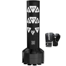 Sac de Box Copii RDX KT Ronin 4ft Autoportant cu Mănuși - Alb