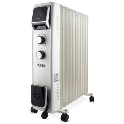 Calorifer cu ulei Zass ZR 11 E, 2500 W, 11 elementi, alb-negru