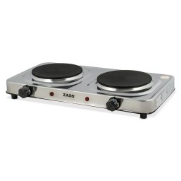 Plita electrica dubla Zass ZHP 08 S, 2000W, 2 discuri fonta, inox
