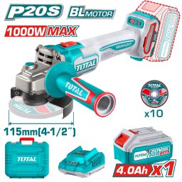 Polizor unghiular TOTAL 115 mm, 20V, 4.0Ah, motor fara perii