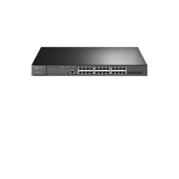 Switch managed TP-Link JetStream 28 porturi Gigabit PoE+ cu 4x SFP+