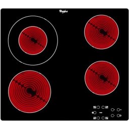 Plita incorporabila Whirlpool AKT 8130/NE, Electrica, Vitroceramica, 4 Zone de gatit, Panou digital, Timer, 58 cm, Negru
