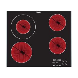 Plita electrica incorporabila Whirlpool AKT 8130/LX, Vitroceramica, 4 Zone de gatit, Panou digital, Timer, 58 cm