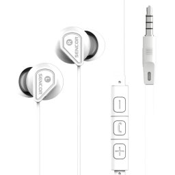 Casti Sencor SEP 172 VCM cu alb Sensibilitate: 96 dB ± 3 dB Lungime cablu: 1,2 m 3 casti din silicon de diferite dimensiuni