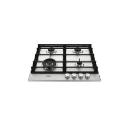 Plita incorporabila Whirlpool GMWL 628/IXLEE, Gaz, 4 zone gatit, Gratar fonta, 60 cm, Inox