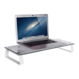 Suport pentru monitor de birou din sticla Stell SOS 5000, Alb