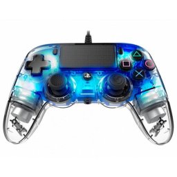 Controller gaming Nacon, cu fir, compatibil PS4/PC, albastru transparent