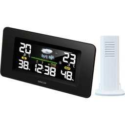Statia meteo, Sencor, Display LCD, 2 niveluri luminozitate, Negru