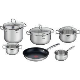Set de vase Tefal Duetto+, 10 buc, Argintiu