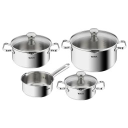 Set 7 piese Tefal Duetto, inductie, sistem de gradatie, capac de sticla