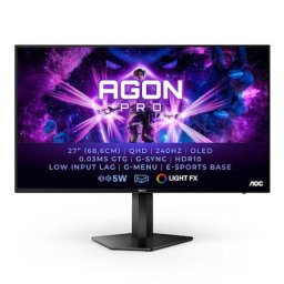 Monitor gaming AOC AGON PRO, 27" WQHD OLED, 0.03 ms 240Hz, HDMI, DP, Adaptive Sync, FreeSync, G-Sync