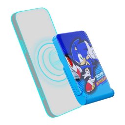Powerbank OTL Sonic The Hedgehog, 5000 mAh, USB-C 15W, cu suport, albastru