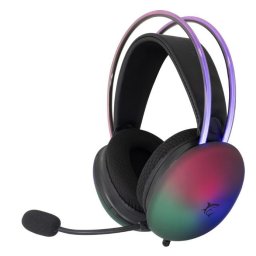 Casti Gaming cu fir White Shark FIREFLY-B, Over-Ear, Stereo, 50mm Driver, Microfon, Cablu 2m, Iluminare LED, Negru