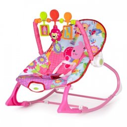 Balansoar cu vibratii 2 in 1 Ecotoys 8617 - Roz